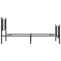 Giroletto con Testiera e Pediera Metallo Nero 107x203 cm 376338