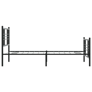 Giroletto con Testiera e Pediera Metallo Nero 107x203 cm 376338