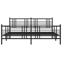 Giroletto con Testiera e Pediera Metallo Nero 183x213 cm 376347