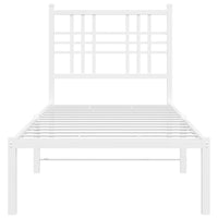 Giroletto senza Materaso con Testiera Metallo Bianco 75x190 cm 376363