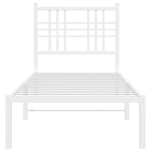 Giroletto senza Materaso con Testiera Metallo Bianco 75x190 cm 376363