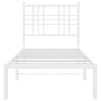 Giroletto con Testiera Metallo Bianco 80x200 cm 376364