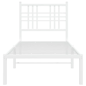 Giroletto con Testiera Metallo Bianco 80x200 cm 376364