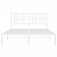 Giroletto con Testiera in Metallo Bianco 120x200 cm 376371