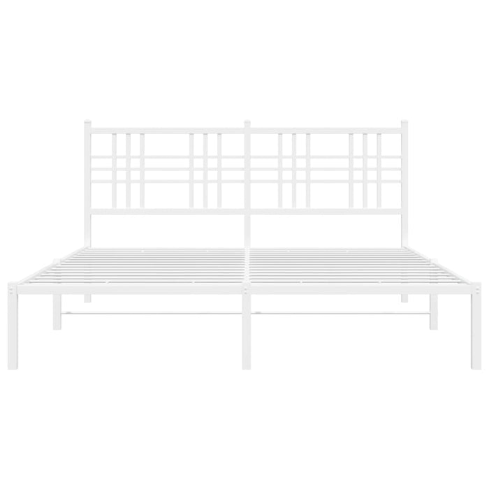 Giroletto con Testiera Metallo Bianco 160x200 cm 376376