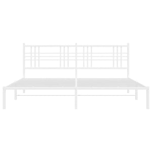 Giroletto con Testiera Metallo Bianco 180x200 cm 376377