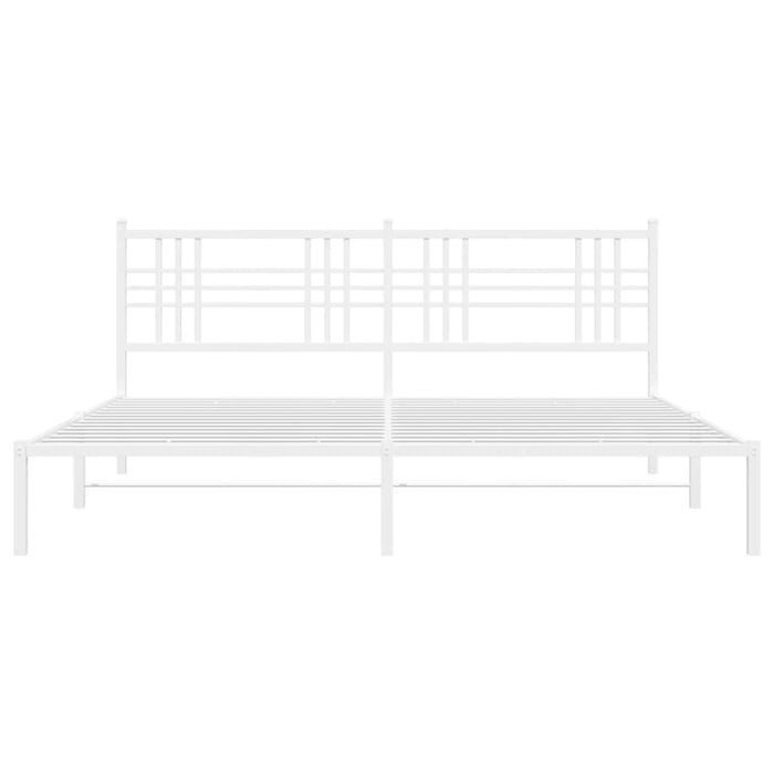 Giroletto con Testiera Metallo Bianco 180x200 cm 376377