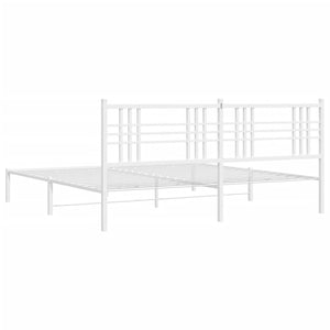 Giroletto con Testiera Metallo Bianco 180x200 cm 376377