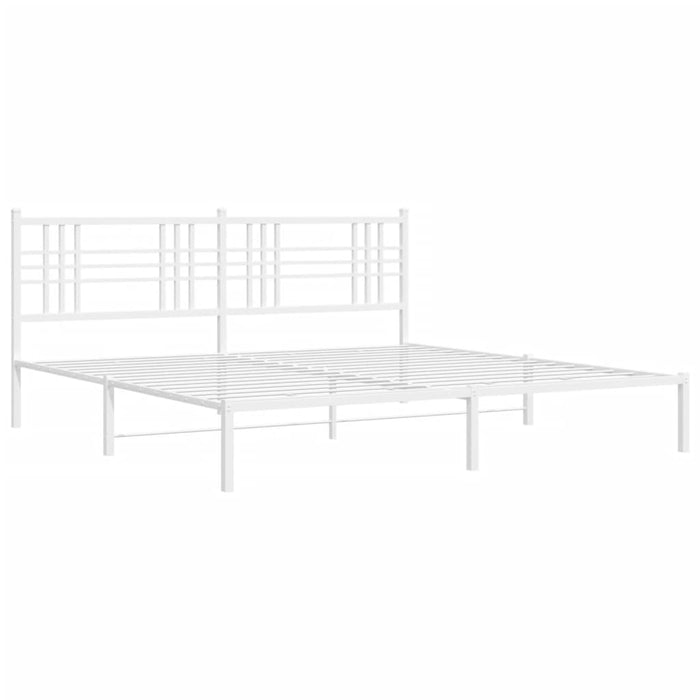 Giroletto con Testiera Metallo Bianco 183x213 cm 376378