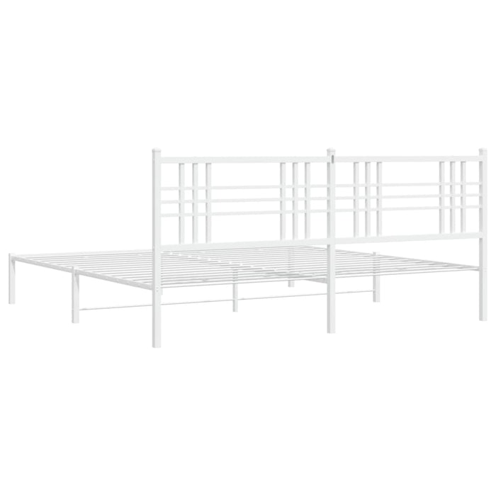 Giroletto con Testiera Metallo Bianco 183x213 cm 376378