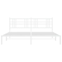 Giroletto con Testiera Metallo Bianco 200x200 cm 376380