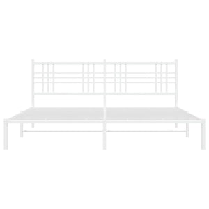 Giroletto con Testiera Metallo Bianco 200x200 cm 376380