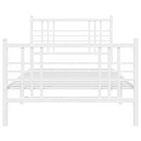 Giroletto con Testiera e Pediera Metallo Bianco 107x203 cm 376387