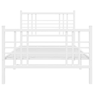 Giroletto con Testiera e Pediera Metallo Bianco 107x203 cm 376387