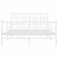 Giroletto con Testiera e Pediera Metallo Bianco 140x200 cm 376392