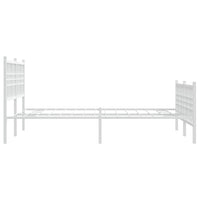 Giroletto con Testiera e Pediera Metallo Bianco 140x200 cm 376392