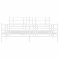 Giroletto con Testiera e Pediera Metallo Bianco 180x200 cm 376395