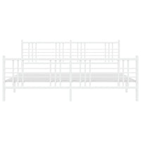 Giroletto con Testiera e Pediera Metallo Bianco 183x213 cm 376396