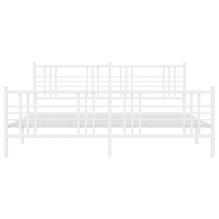 Giroletto con Testiera e Pediera Metallo Bianco 183x213 cm 376396