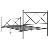 Giroletto con Testiera e Pediera-Struttura Letto Metallo Nero 107x203 cm 508025