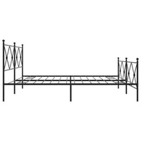 Giroletto con Testiera e Pediera Metallo Nero 193x203 cm 376526