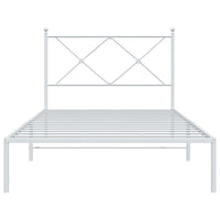 Giroletto con Testiera Metallo Bianco 100x190 cm 376545