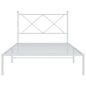 Giroletto con Testiera Metallo Bianco 100x190 cm 376545