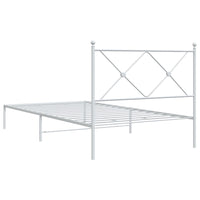 Giroletto con Testiera Metallo Bianco 100x190 cm 376545