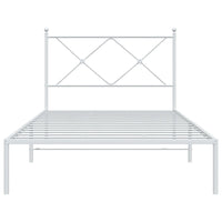 Giroletto con Testiera Metallo Bianco 100x200 cm 376546