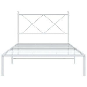 Giroletto con Testiera Metallo Bianco 100x200 cm 376546