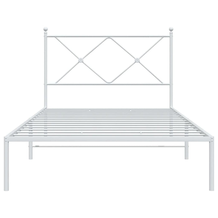 Giroletto con Testiera Metallo Bianco 100x200 cm 376546