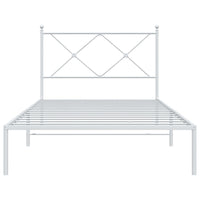 Giroletto con Testiera Metallo Bianco 107x203 cm 376547