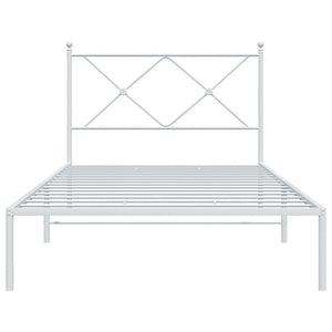 Giroletto con Testiera Metallo Bianco 107x203 cm 376547