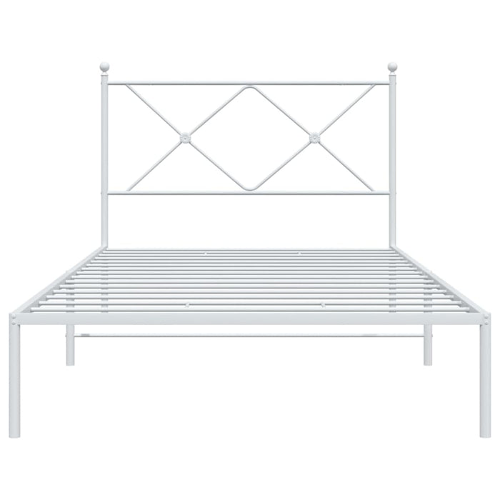 Giroletto con Testiera Metallo Bianco 107x203 cm 376547