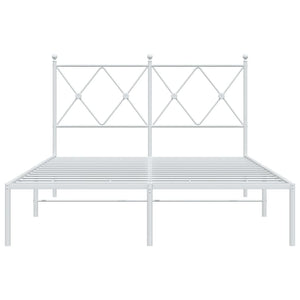 Giroletto con Testiera Metallo Bianco 120x190 cm 376548