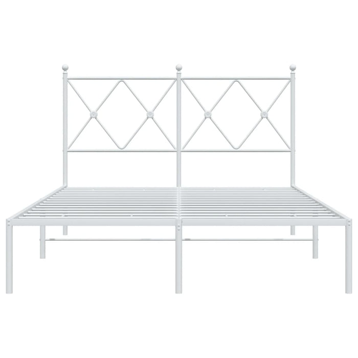 Giroletto con Testiera Metallo Bianco 120x190 cm 376548