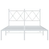 Giroletto con Testiera in Metallo Bianco 120x200 cm 376549