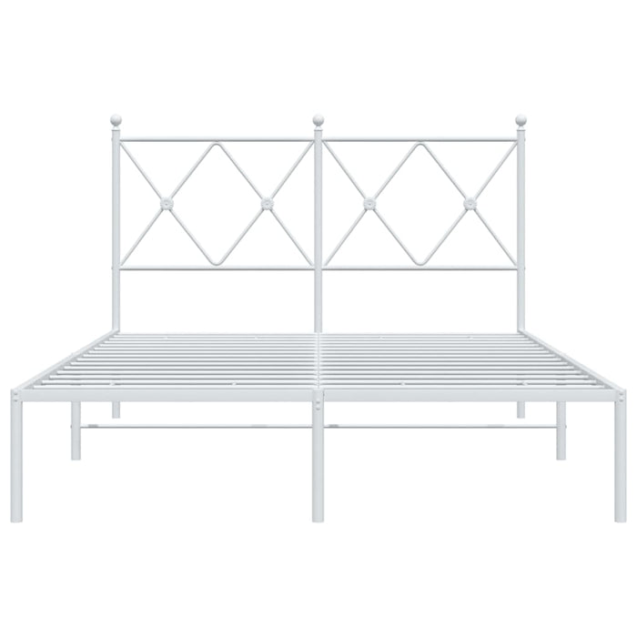 Giroletto con Testiera in Metallo Bianco 120x200 cm 376549