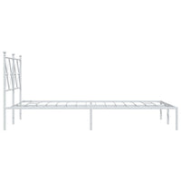 Giroletto con Testiera in Metallo Bianco 120x200 cm 376549