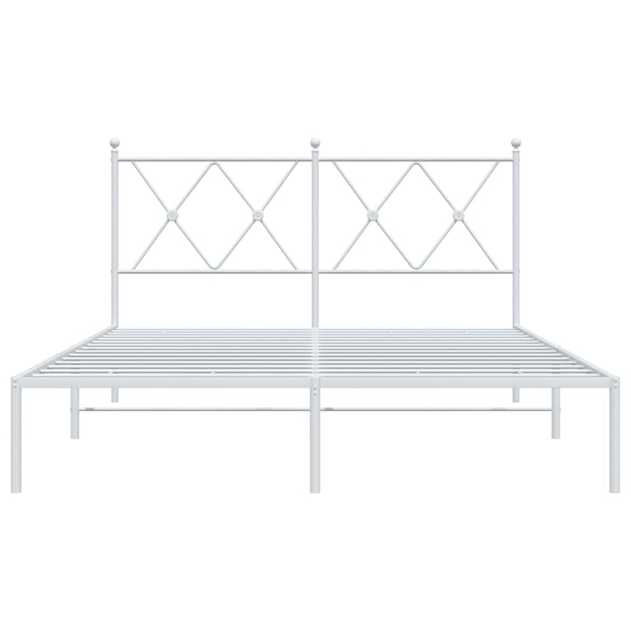 Giroletto con Testiera Metallo Bianco 135x190 cm 376550