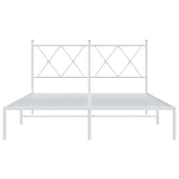 Giroletto con Testiera Metallo Bianco 140x190 cm 376551