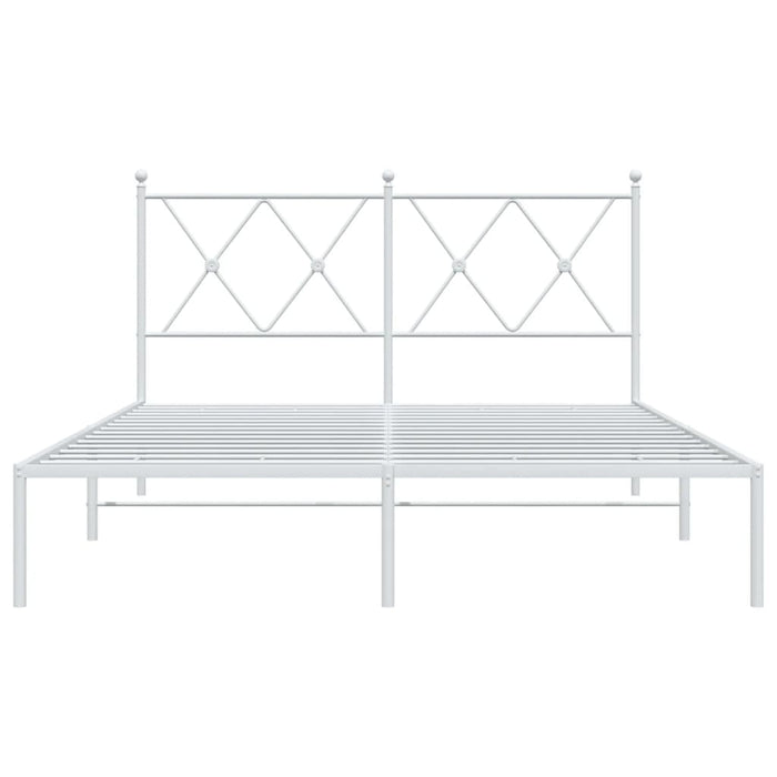 Giroletto con Testiera Metallo Bianco 140x190 cm 376551