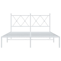 Giroletto con Testiera Metallo Bianco 140x200 cm 376552