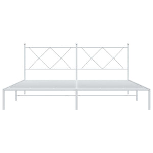 Giroletto con Testiera Metallo Bianco 180x200 cm 376555