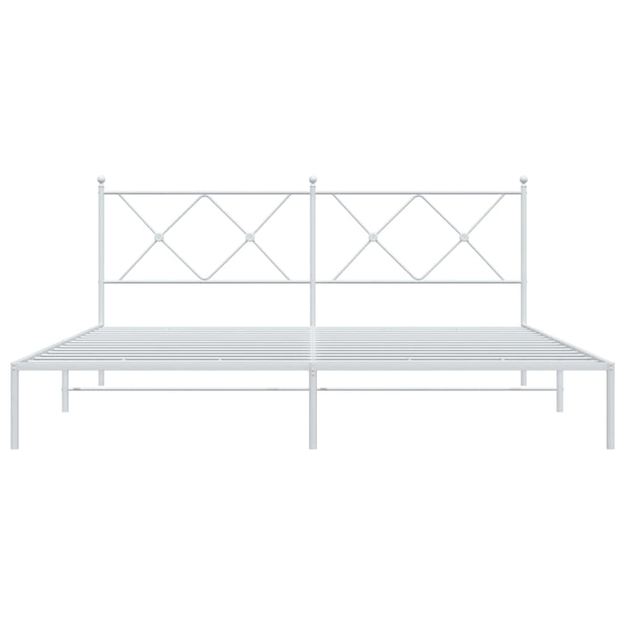 Giroletto con Testiera Metallo Bianco 180x200 cm 376555