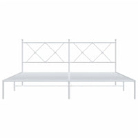 Giroletto con Testiera Metallo Bianco 183x213 cm 376556