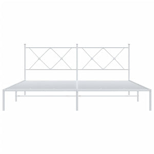 Giroletto con Testiera Metallo Bianco 183x213 cm 376556