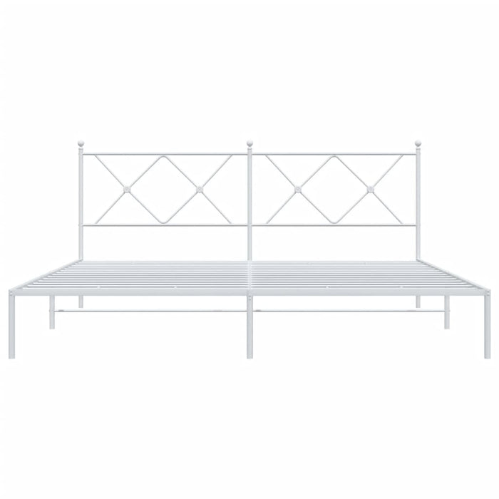 Giroletto con Testiera Metallo Bianco 183x213 cm 376556