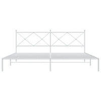 Giroletto con Testiera Metallo Bianco 200x200 cm 376558