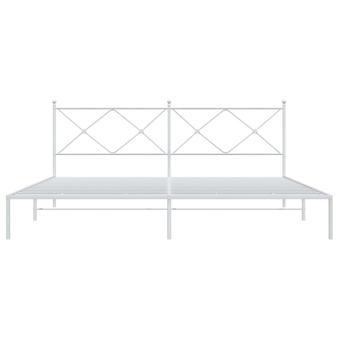 Giroletto con Testiera Metallo Bianco 200x200 cm 376558